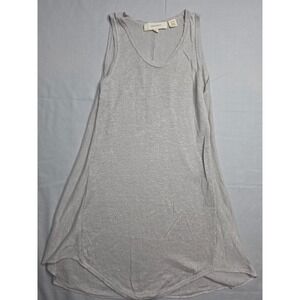 Inhabit Tunic Tank Top Women S Petite Gray 100% Linen Round Neck Pullover Casual